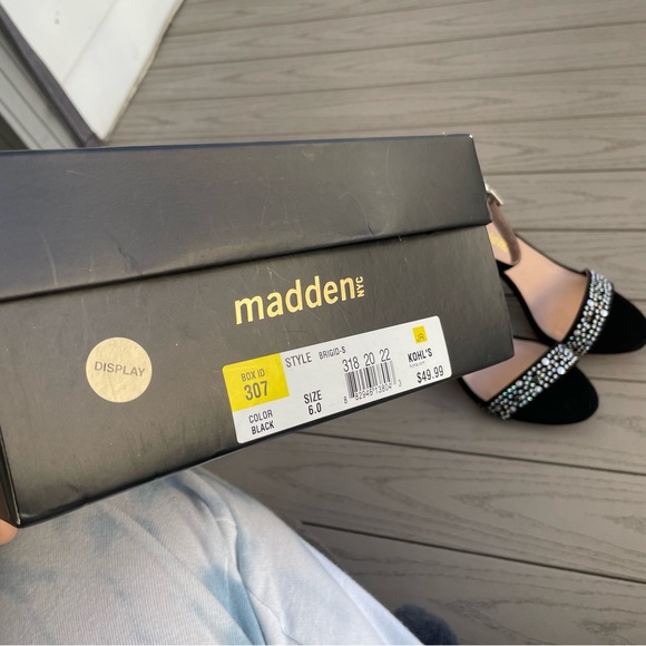 Madden NYC Brigid Black Studded Embellished Block Heels 6 w/ BOX - Picture 10 of 11